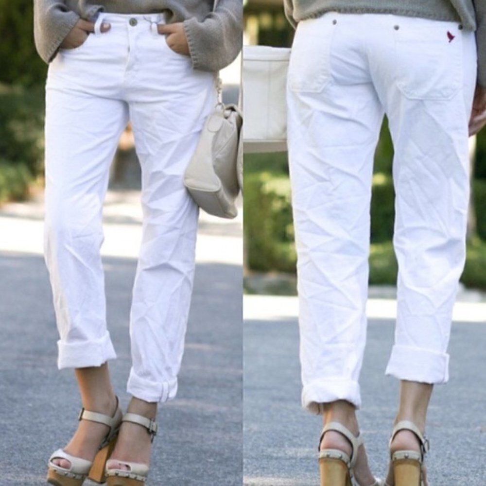 NEW Anthropologie M.i.H White Boyfriend Jeans